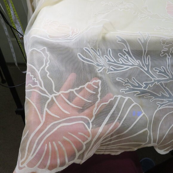 Cream Ocean Sea Shell SHOWER CURTAIN Fabric semi plastic finish (realistic) - Picture 1 of 5